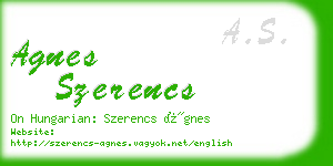 agnes szerencs business card